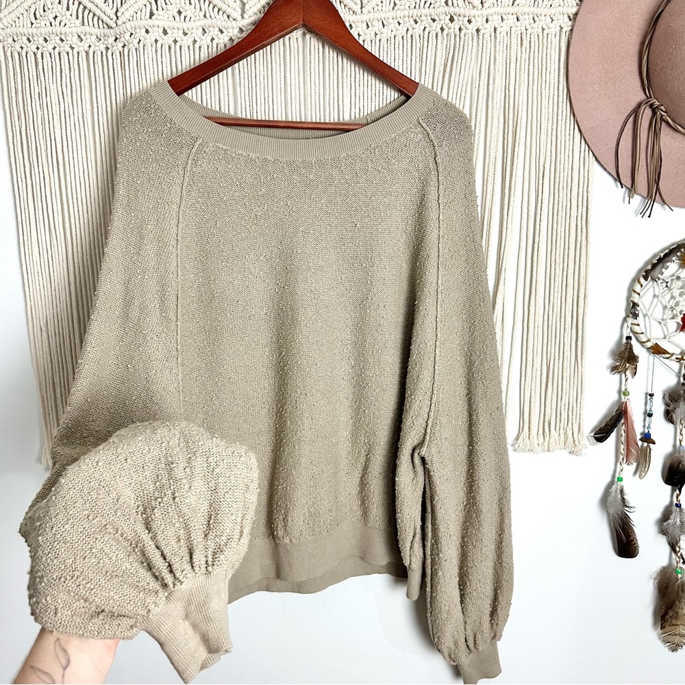 Free People Found My Friend French Grey Bouclé Sweater Size Small